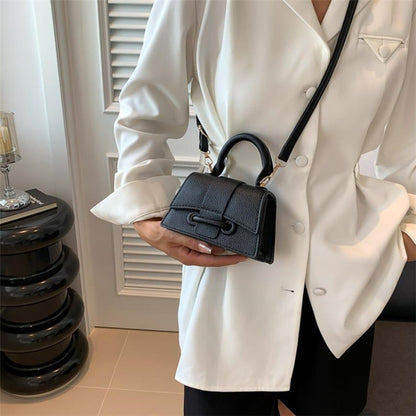 Fashion Solid Color Small Tote Crossbody Bag, Stylish Mini Handbag Mobile Phone Coin Purse, Adjustable Strap, Magnetic Closure,