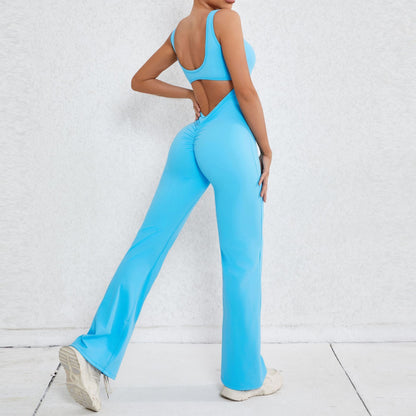 Sexy Back V Yoga Jumpsuit Women Women Sports Jumpsuit Fitness Rompers Training Yoga Suit Sportswear Stretch Workout Bodysuits