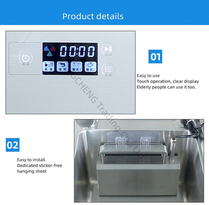 Household 220v Ultrasonic Dishwasher Sink Free-standing Installation-free Home Brush Type Vegetable Washing Lazy Automatic
