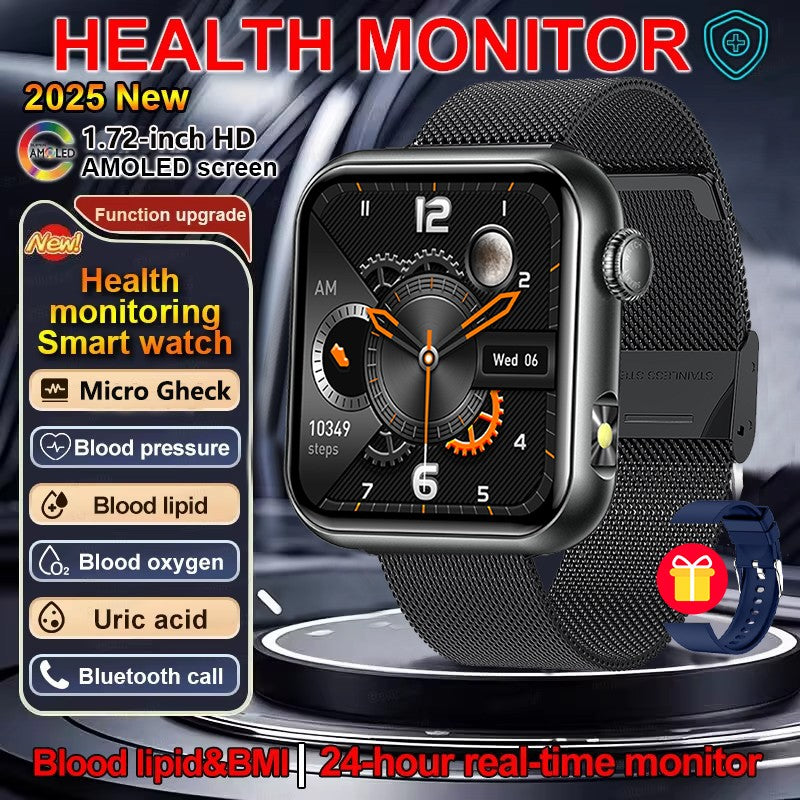 2025 Novo Smartwatch Feminino de LED com IA, Diagnóstico Inteligente, Monitor de Saúde HRV+PPG, Pressão Arterial, Oxigênio no Sangue, IP68, NFC?