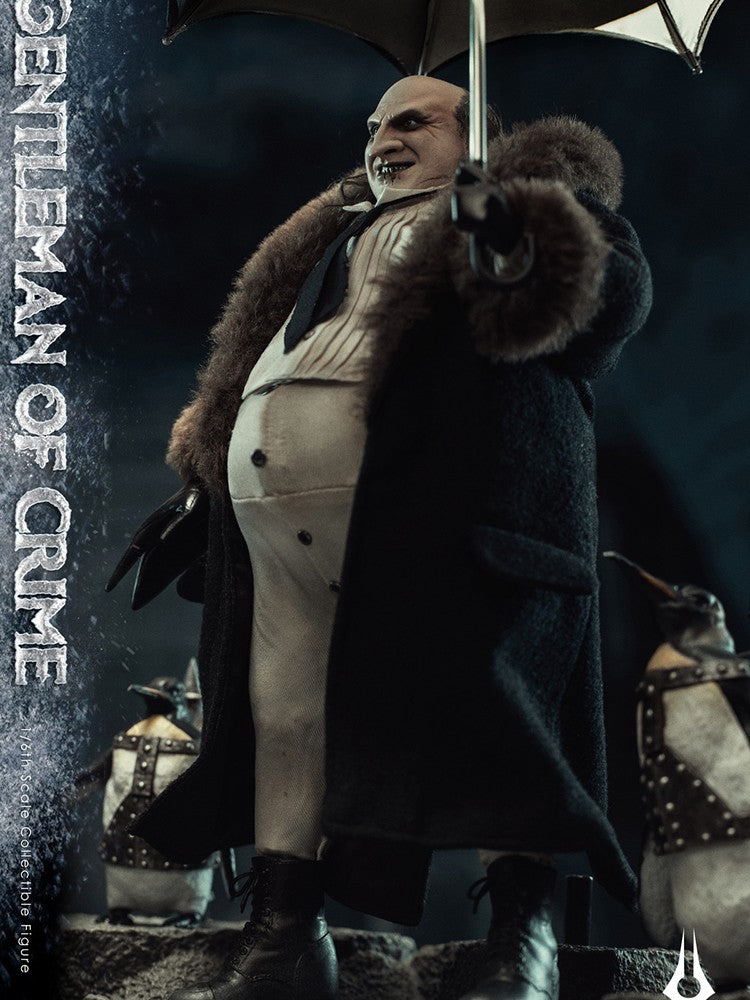 Boneco Articulado Colecionável Eternal Toy ETX8 1/6 Comics Villain Gentleman of Crime Pinguim Jazz Conjunto Completo 12'' com Traje e Guarda-Chuva