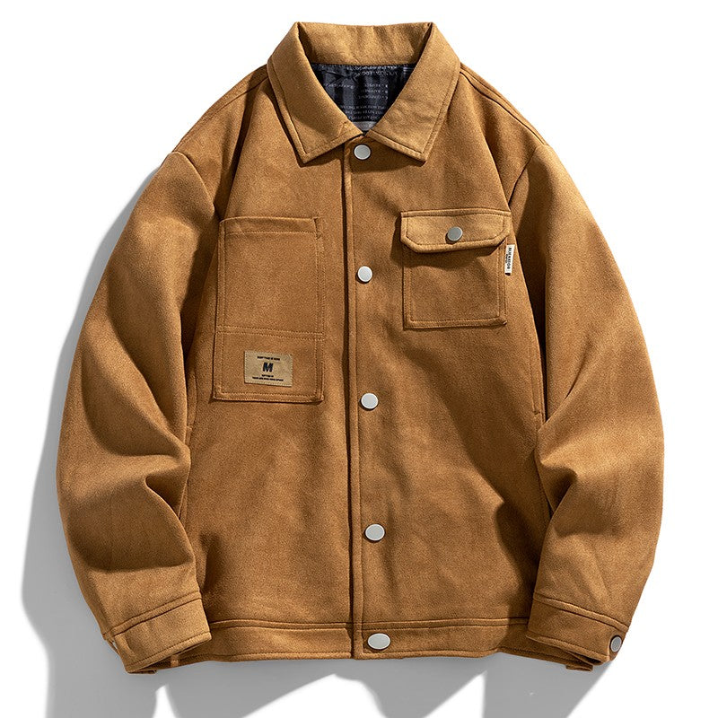 Leather Jacket Men Suede Coats Pocket Windbreaker Oversized 6XL 7XL 8XL Plus Size Street Moto Autumn Brand Waterproof Softshell