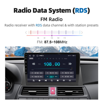 64G 10" Android 14 For 2008-2013 Honda Accord 8 Apple Carplay Car Stereo GPS Navigation WiFi FM Radio Head Unit SWC Bluetooth
