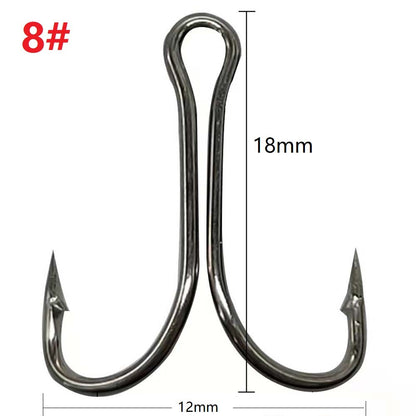10 pçs/lote Anzol Duplo de Haste Longa Anzóis de Pesca para Atar Mosca Anzol Duplo Anti-ervas Daninhas para Isca Macia Jig Robalo Carpa Acessórios de Pesca