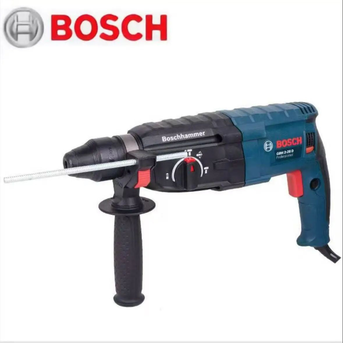Furadeira de Impacto Rotativa Bosch GBH 1100W SDS-Plus para Concreto Tijolo Pedra Serviço Pesado Profissional Elétrica 3 Brocas