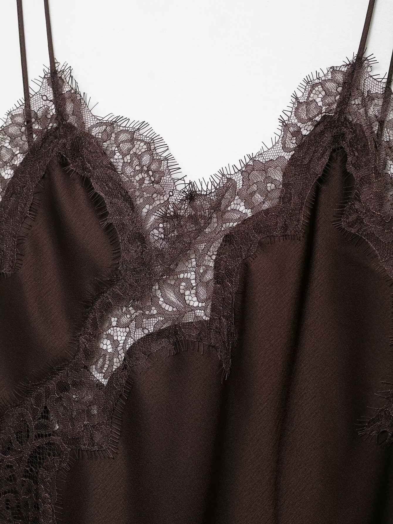 UNIZERA Women's Lace Asymmetrical Dress Sexy Suspender Summer 2025 New Temperament Fashionable