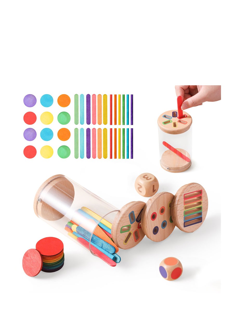 Montessori The Baby Toys Silicone Educational Toys Cognitive Toys Color Matching Bucket Toddler Toys Sensor Game Baby Games