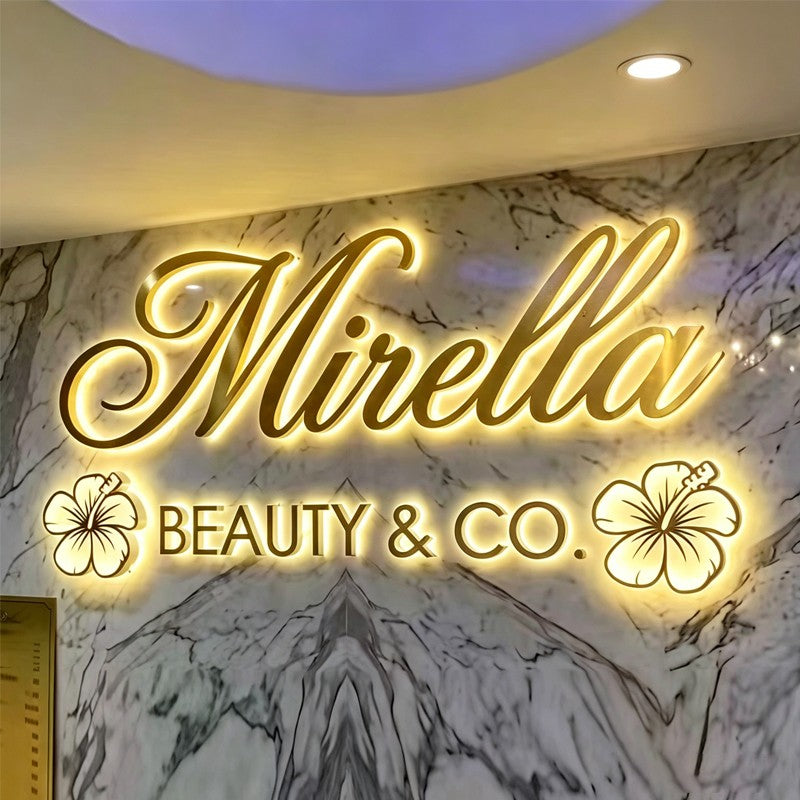 Custom LED Sign Backlit Luminous Business Logo Custom Wall Signage Led Letter for Beauty Nail SPA Salon Shop CE/UL Certified