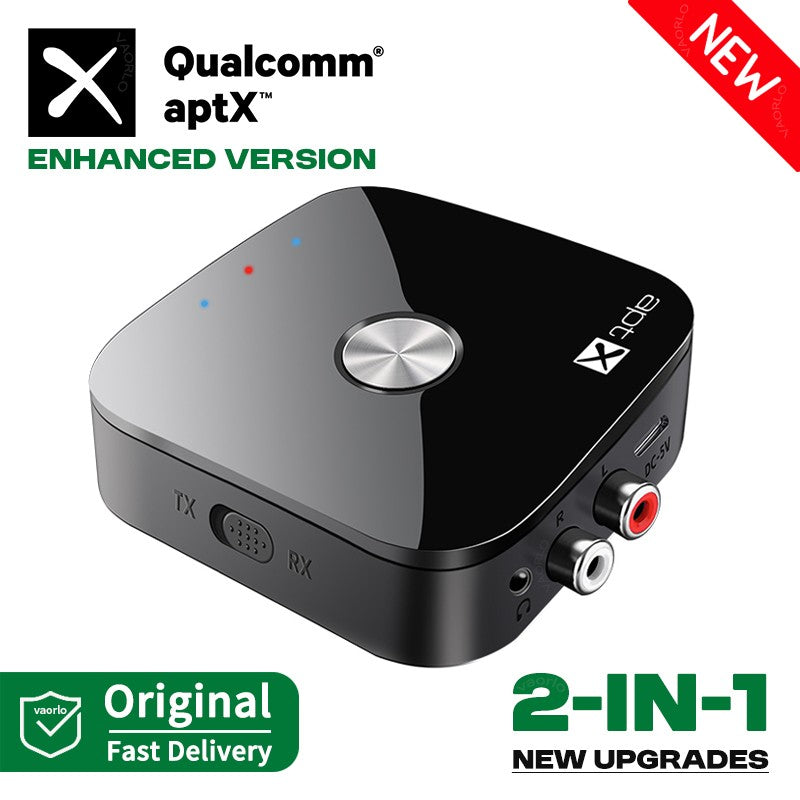 2 in 1 aptX Bluetooth Audio Transmitter Receiver 3.5MM AUX RCA Hifi Stereo Music aptX-Adaptive/HD/LL Multipoint Wireless Adapter