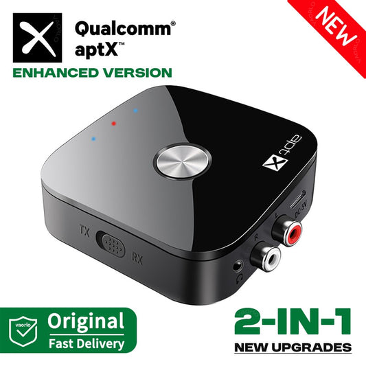 2 in 1 aptX Bluetooth Audio Transmitter Receiver 3.5MM AUX RCA Hifi Stereo Music aptX-Adaptive/HD/LL Multipoint Wireless Adapter