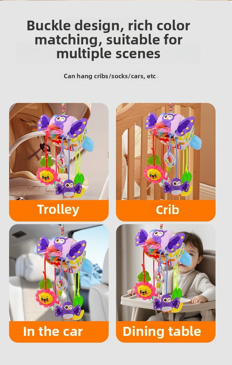 Brinquedos de Chocalho para Bebês Animais de Berço Carrinho de Bebê para Recém-Nascidos Brinquedos de Boneca de Pelúcia Educativos para Treinamento de Habilidades de Agarrar para Bebês de 0 a 12 Meses