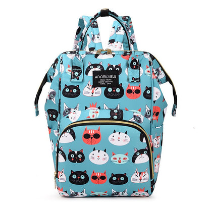 Large Capacity Mommy Bottle Insulated Storage Bag Diaper Storage Bag Cartoon Fashion Backpack Large Capacity Travel Bag New