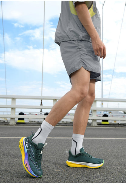 Men  Running Shoes Carbon Board Speciality Marathon Sports Breathable Lightweight Women's Comfortable Athletic Nonskid Sneakers