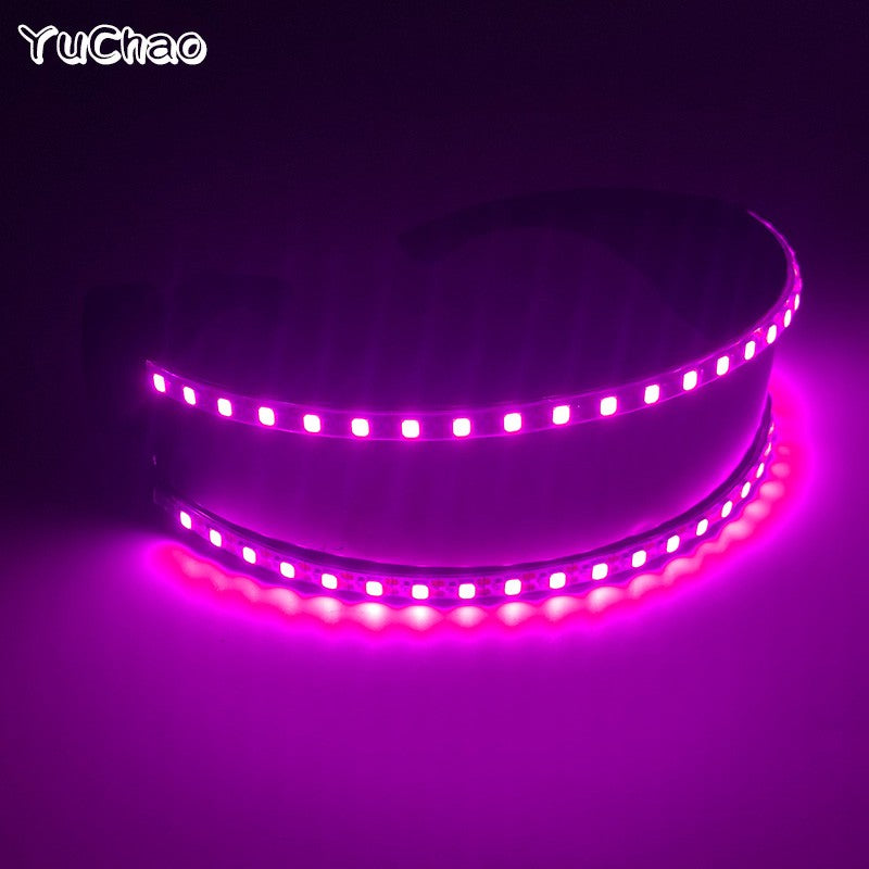 Led Glasses NightClub Masquerade Concert Club Neon Accessories Cool Vogue Flashing LED Futuristic Glasses Men Metal Cool Glasses