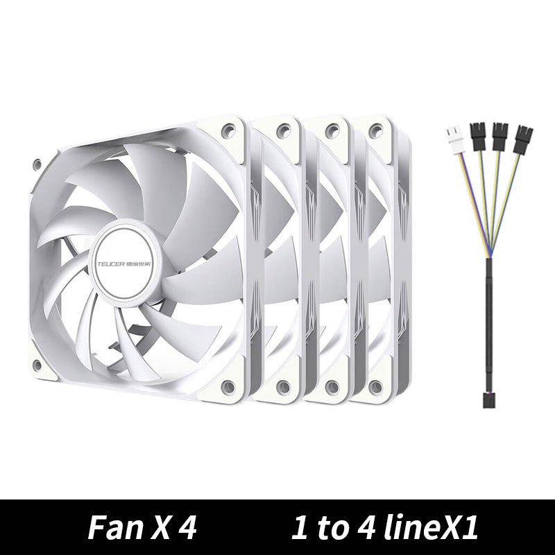 TEUCER PC Computer Case Fan PWM 4 Pin 120mm Silent 12CM Fan CPU Cooler Cooling Fan Cooling Radiator Fan 12V Adjust Fan Speed