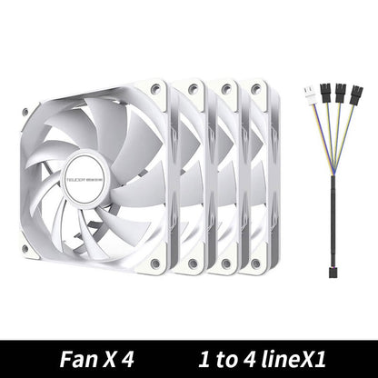 TEUCER PC Computer Case Fan PWM 4 Pin 120mm Silent 12CM Fan CPU Cooler Cooling Fan Cooling Radiator Fan 12V Adjust Fan Speed