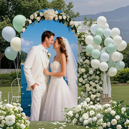 Customizable Arched Background Cloth Cover, Can Upload Your Favorite Pictures, Can Be Used for Birthdays, Weddings, and More