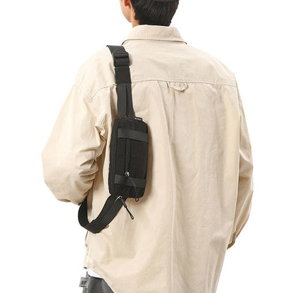 Chest Bag Pure Color Nylon Lightweight Sports Crossbody Bag Outdoor Fitness Running Waist Bag Cycling Fitn Phone Bag