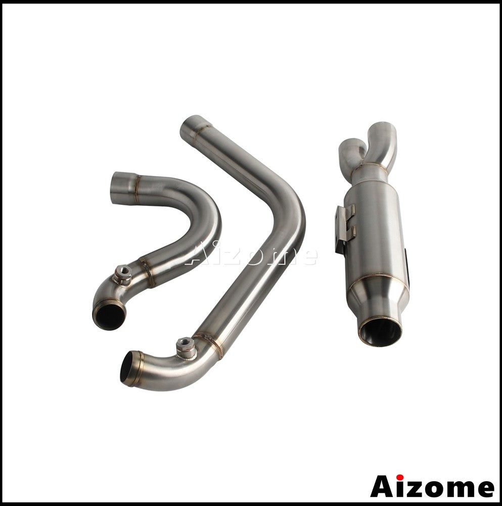 Motorcycle Racing 2-in-1 Exhaust Muffler 2.2" TIG Welded For Harley Dyna Fat Bob Street Bob Low Rider Super Wide Glide 2006-2017