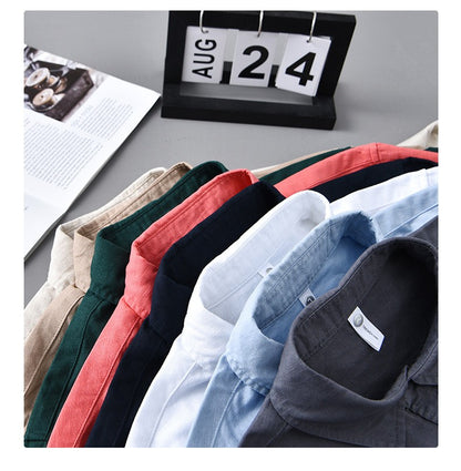 Men's Cotton-Linen Long Sleeve Shirt – Lightweight, Breathable, Vintage-Inspired Business Casual Shirt for Spring/Summer Fashion