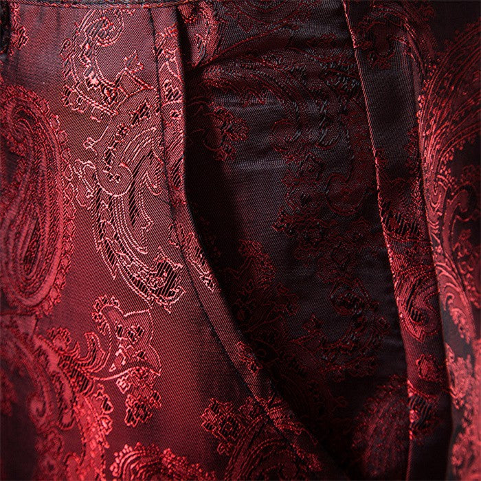 New Men Business Jacquard Suit Pants Black / Red / Purple / Navy Fashion Male Wedding Party Dress Thin Trousers