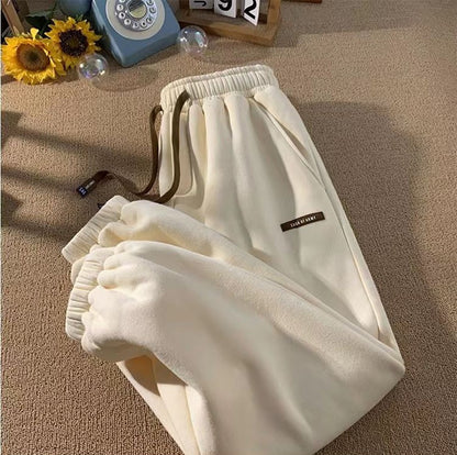 Fleece Sweatpants Women Winter Warm Casual Harem Pants Korean Fashion All Match Loose Thick Warm Trousers Female Autumn New