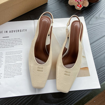 Sexy High Heels Women Sandals Summer Dress Party Shoes New Square Toe Designer 2025 Walking Slides Mujer Zapatos Pumps