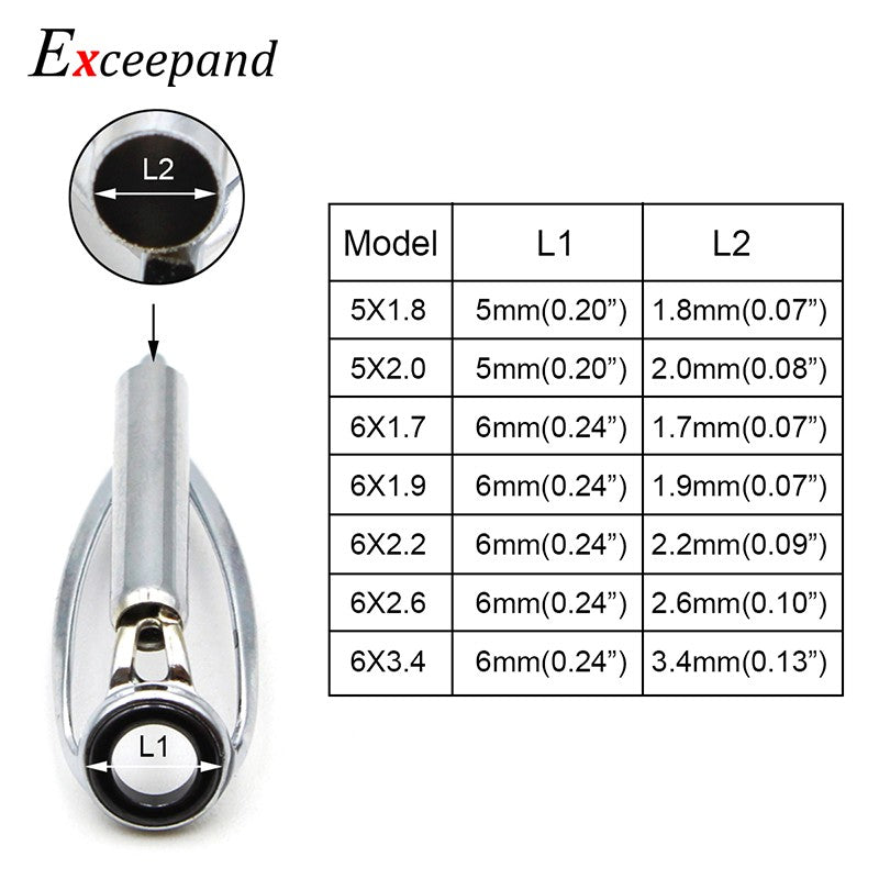 Exceepand Sliver Livre de Emaranhados Ponteira Guia para Vara de Pesca de Spinning e Casting Construção Reparo Anel de Linha Olhal Arco-Íris