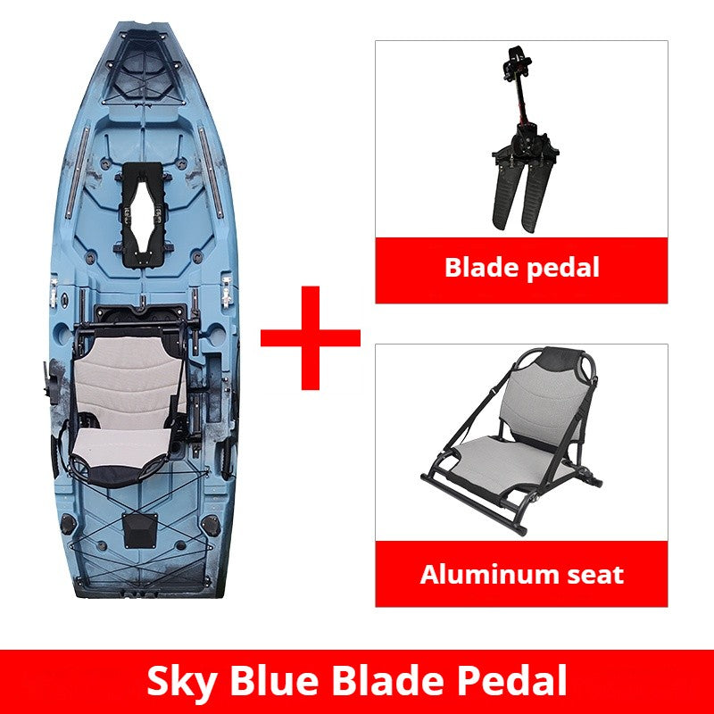 Caiaque Modular de 2 Lugares, Canoa HDPE Elétrica/a Pedal com Assentos de Alumínio, Barco de Pesca Portátil para Recreação em Lagos e no Mar