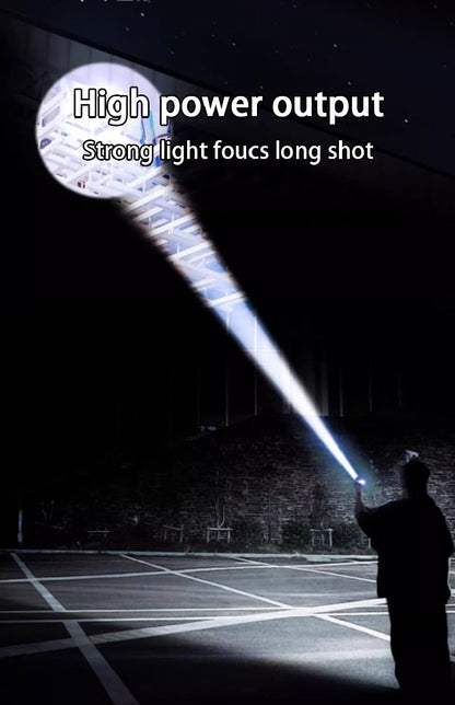 60000000LM Most Powerful Led Flashlight 3500M Long Range Torch High Power Led Flashlights Rechargeable Strong Tactical Lantern