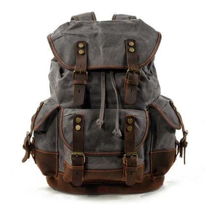 Vintage Canvas Backpacks for Men Laptop Daypacks Waterproof Rucksacks Large Waxed Mountaineering Travel Pack vintage backpack