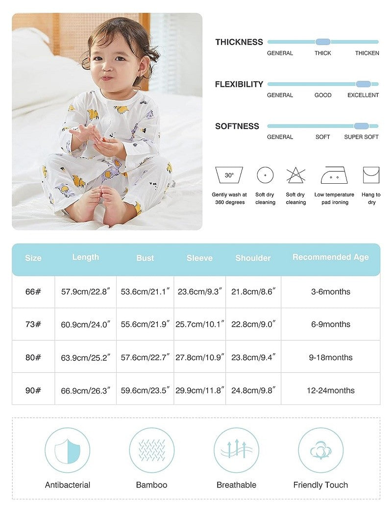 MICHLEY 3pcs Baby Short-Sleeve Rompers Long-Sleeve Jumpsuit Bodysuit Soft White Cartoon Infant Clothes Overalls  For Boys Girls