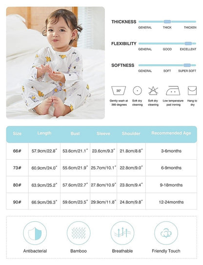 MICHLEY 3pcs Baby Short-Sleeve Rompers Long-Sleeve Jumpsuit Bodysuit Soft White Cartoon Infant Clothes Overalls  For Boys Girls