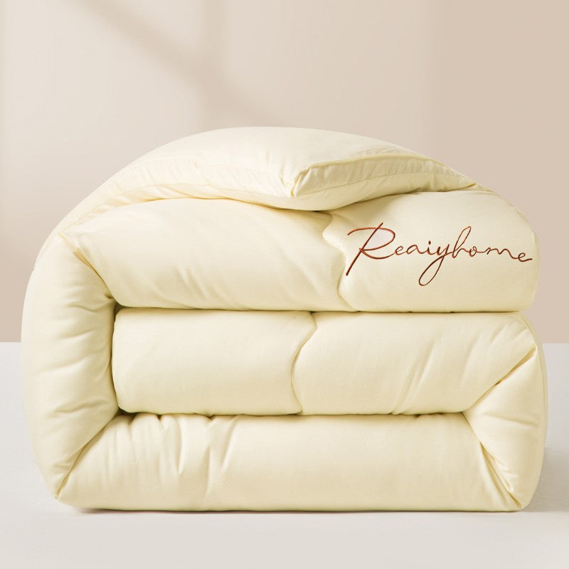 Edredom Acolchoado de Alta Qualidade para Outono/Inverno, Queen Size, Macio, Fofo, Enchimento de Edredom, Letra Bordada, Acolchoado Grosso e Quente para Cama