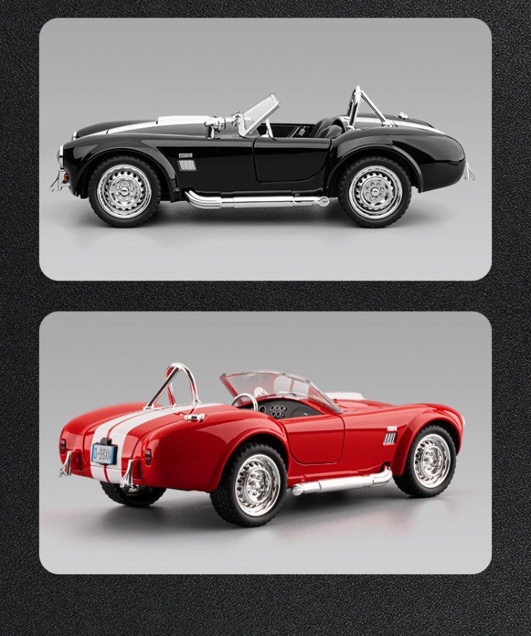 Simulação 1:22 Clássico Shelby AC Cobra Carro de Liga Leve com Luzes e Sons Colecionável Miniatura de Metal Diecast Voiture