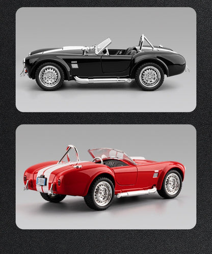 Simulação 1:22 Clássico Shelby AC Cobra Carro de Liga Leve com Luzes e Sons Colecionável Miniatura de Metal Diecast Voiture
