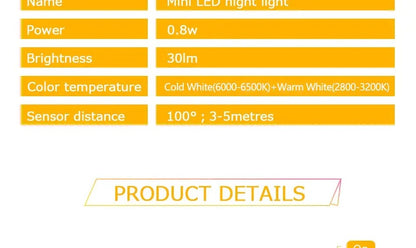 LED Night Light With Motion Sensor Light EU US Plug Socket Lamps Children Night Lights Wireless Wall Bedside Bedroom Night Lamp