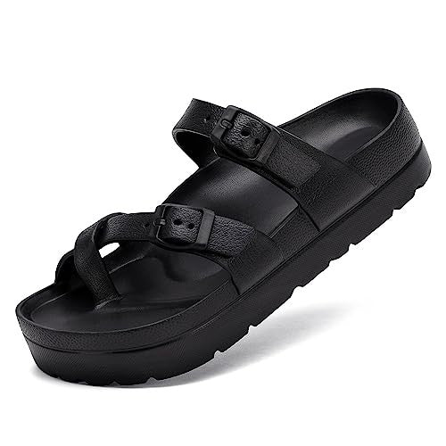 Shevalues Comfy Casual Women Slippers With Adjustable Buckle Soft Outdoor Beach Sandals Fashion Shoes Platform Women Sandals