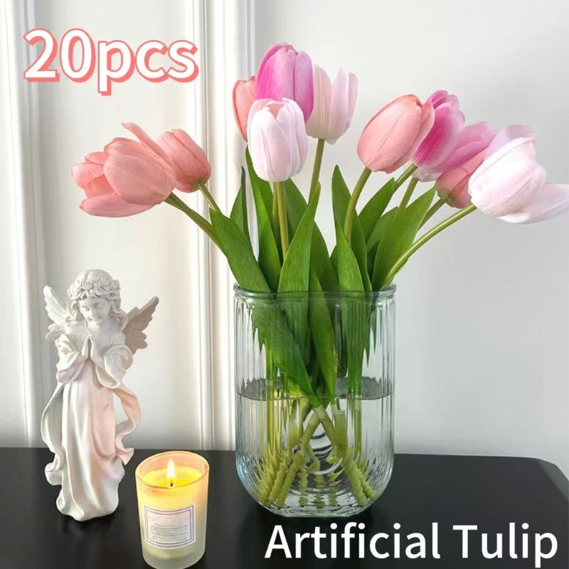 5-30Pcs Premium Tulip Artificial Flowers, Real Touch Tulip Bouquet, Decorative for Wedding Home Party Christmas Candy Birthday