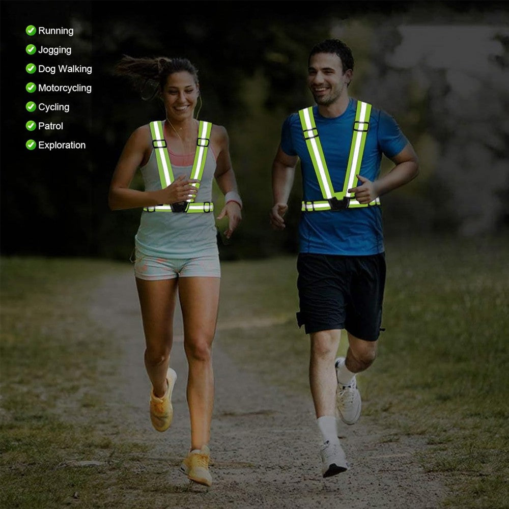 1Pcs Night Running Vest High Visibility Reflective, Breathable Adjustable Safety Vest for Jogging Cycling Walking Hiking