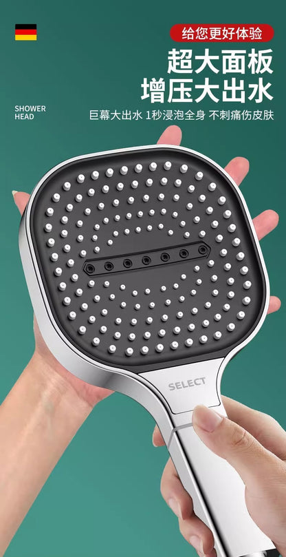 Novo chuveiro de painel grande de 13CM com 3 modos, chuveiro de massagem de alta pressão com elemento filtrante, acessórios para banheiro