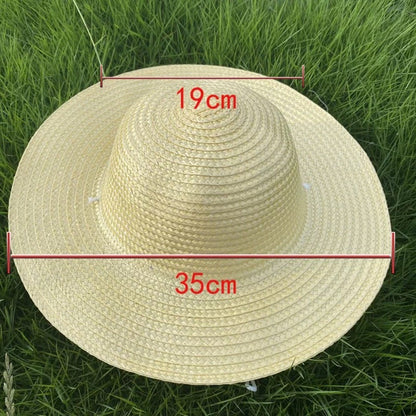 Summer Simple Straw Hats Women Men Wide Brim Beach Sun Hat Uv Protection Fishing Caps Farm Straw Hat With Windproof Rope Panama