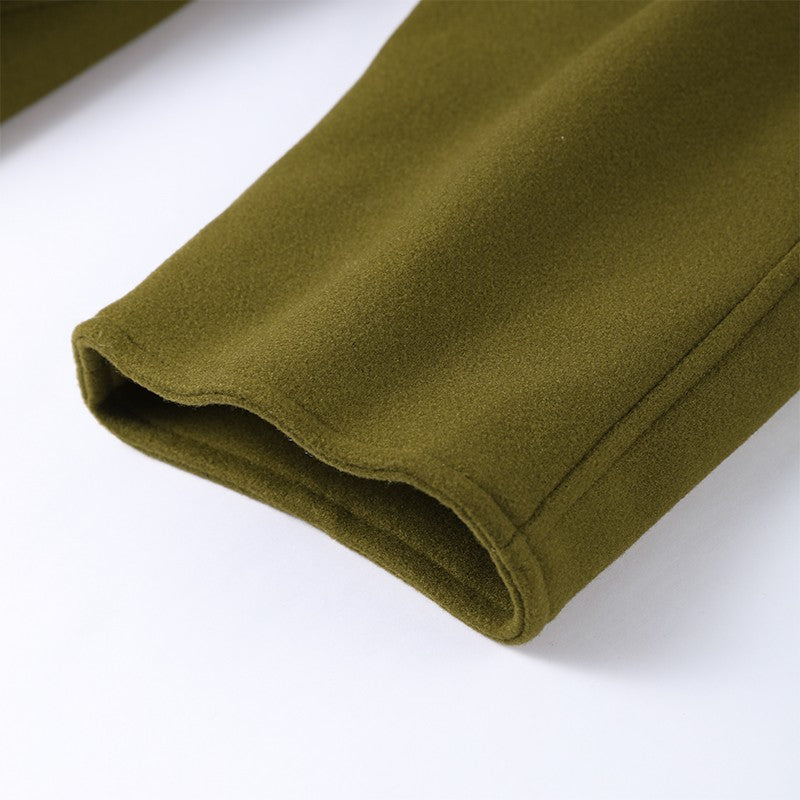 Woolen Solid Women Coat Fashion Belt Patchwork Lace Up Full Sleeve Lapel Lady Jacket 2025 Autumn Winter Female Loose Streetwear