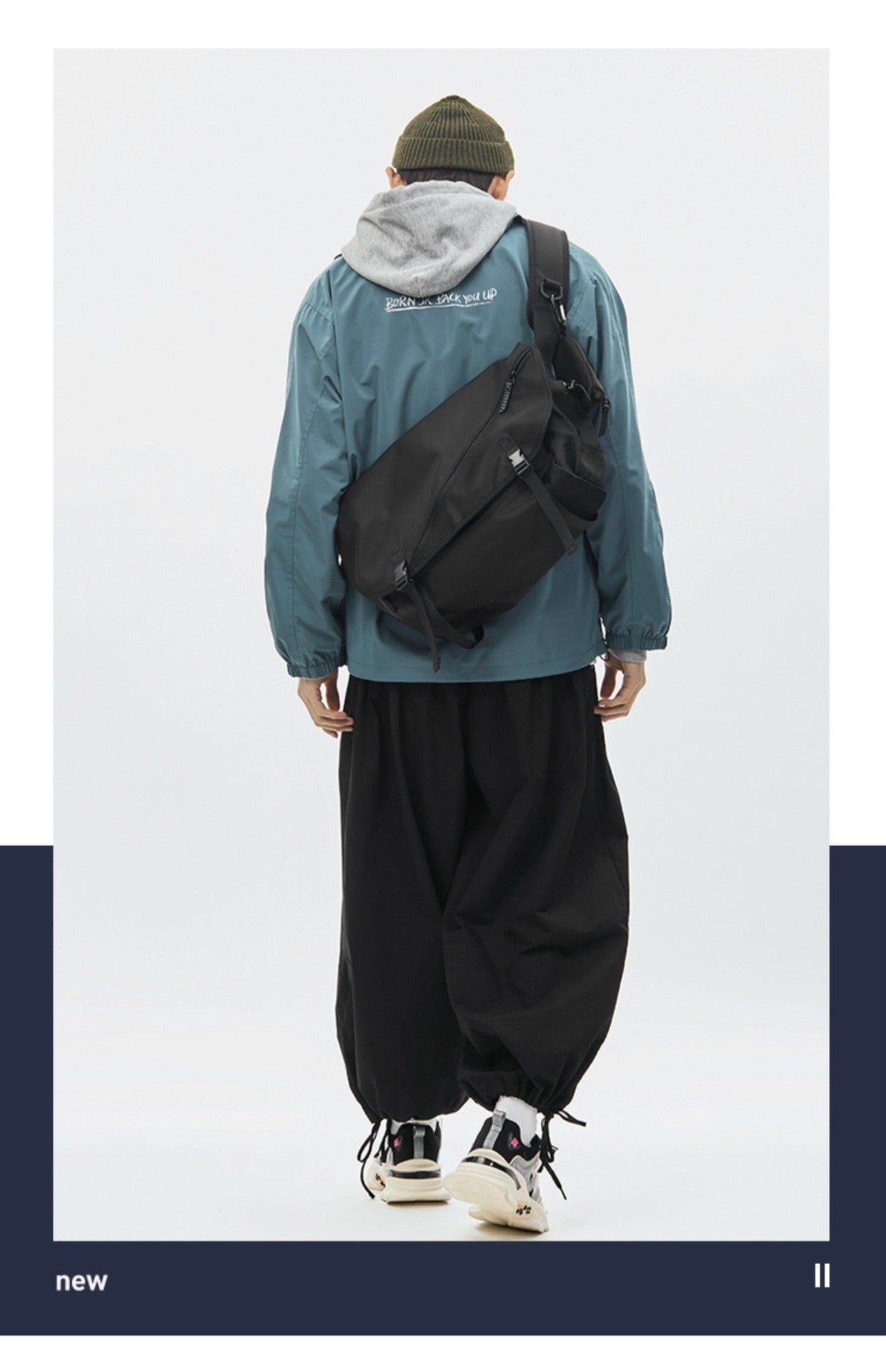 Causal Nylon Shoulder Man Bag Japanese Teenager School Laptop Sling Men's Bag Streetwear Travel Cross Bag Messenger Bags for Men