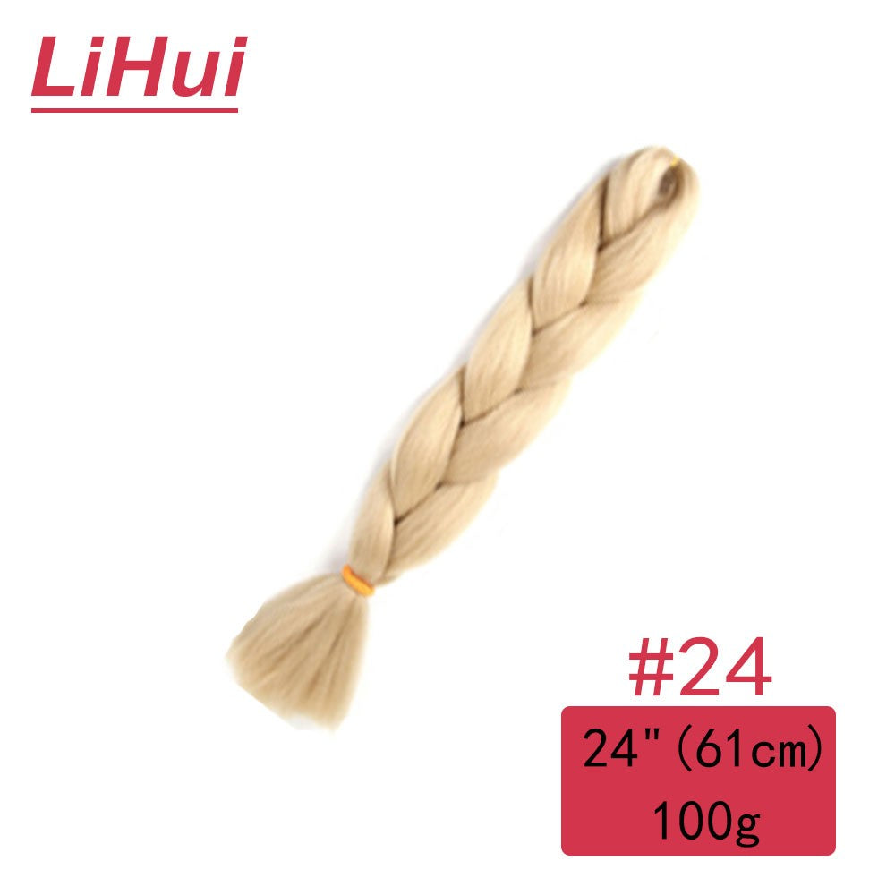 Cabelo Sintético Trança Jumbo 24 Polegadas Ombre Jumbo Extensão de Cabelo para Mulheres Tranças DIY Roxo Rosa Amarelo Cinza Lihu
