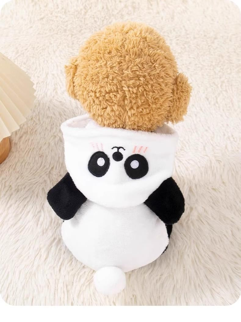 Roupa de Cachorro Panda Transformação Nova Roupa de Inverno Grossa Quente para Cães Pequenos Corgi Teddy Bichon Roupa para Gatos