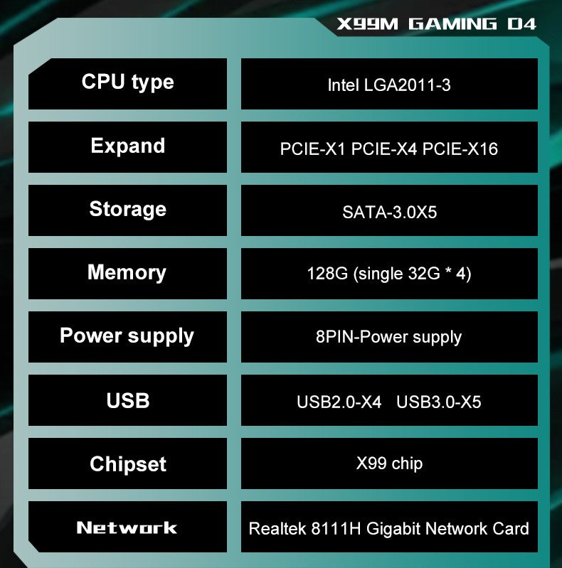 Computador Gamer ARGB X99 LGA 2011-3 Placa-Mãe XEON Intel E5 2620 2666 2670 2678 V3 V4 suporte para Memória DDR4 RECC NON-ECC NVME