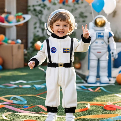 Toddler Astronaut Costume Baby Boys Space Suit Rompers Infant Halloween Birthday Party Cosplay Fancy Dress Jumpsuit
