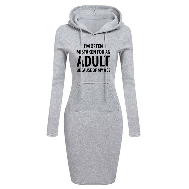 I'm Often Mistaken For An Adult BECAUSE OF MY AGE Hot Sale Women's Dresses Casual Autumn and Winter Everyday Comfortable Dresses