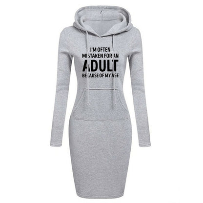 I'm Often Mistaken For An Adult BECAUSE OF MY AGE Hot Sale Women's Dresses Casual Autumn and Winter Everyday Comfortable Dresses